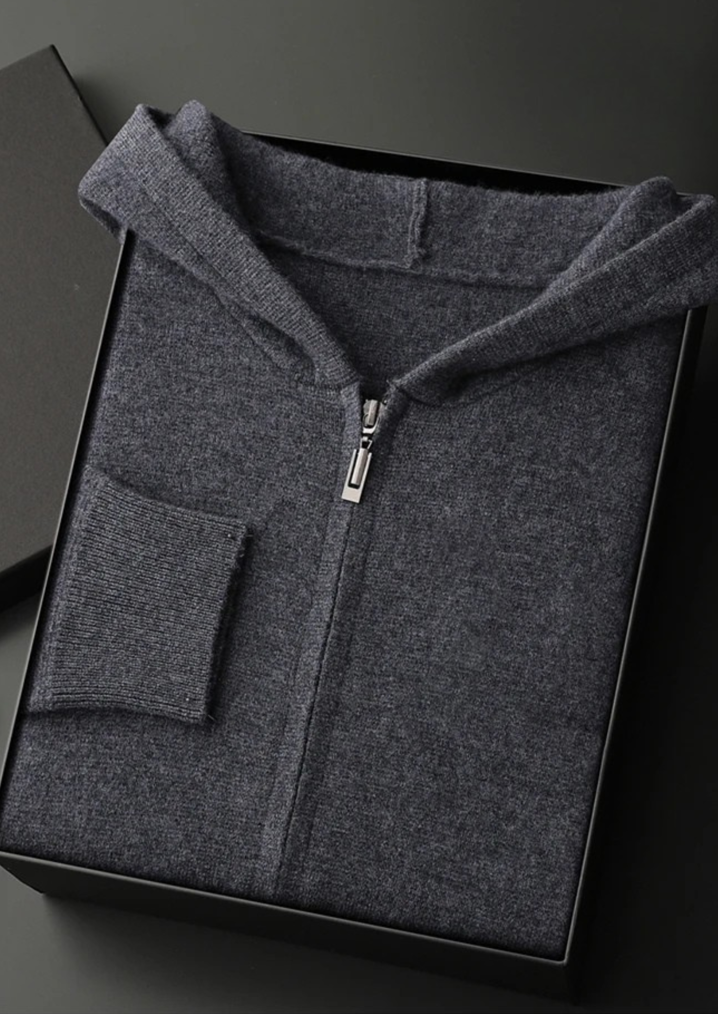 House of Whitmore | Hooded Zip-Up Knit Sweater