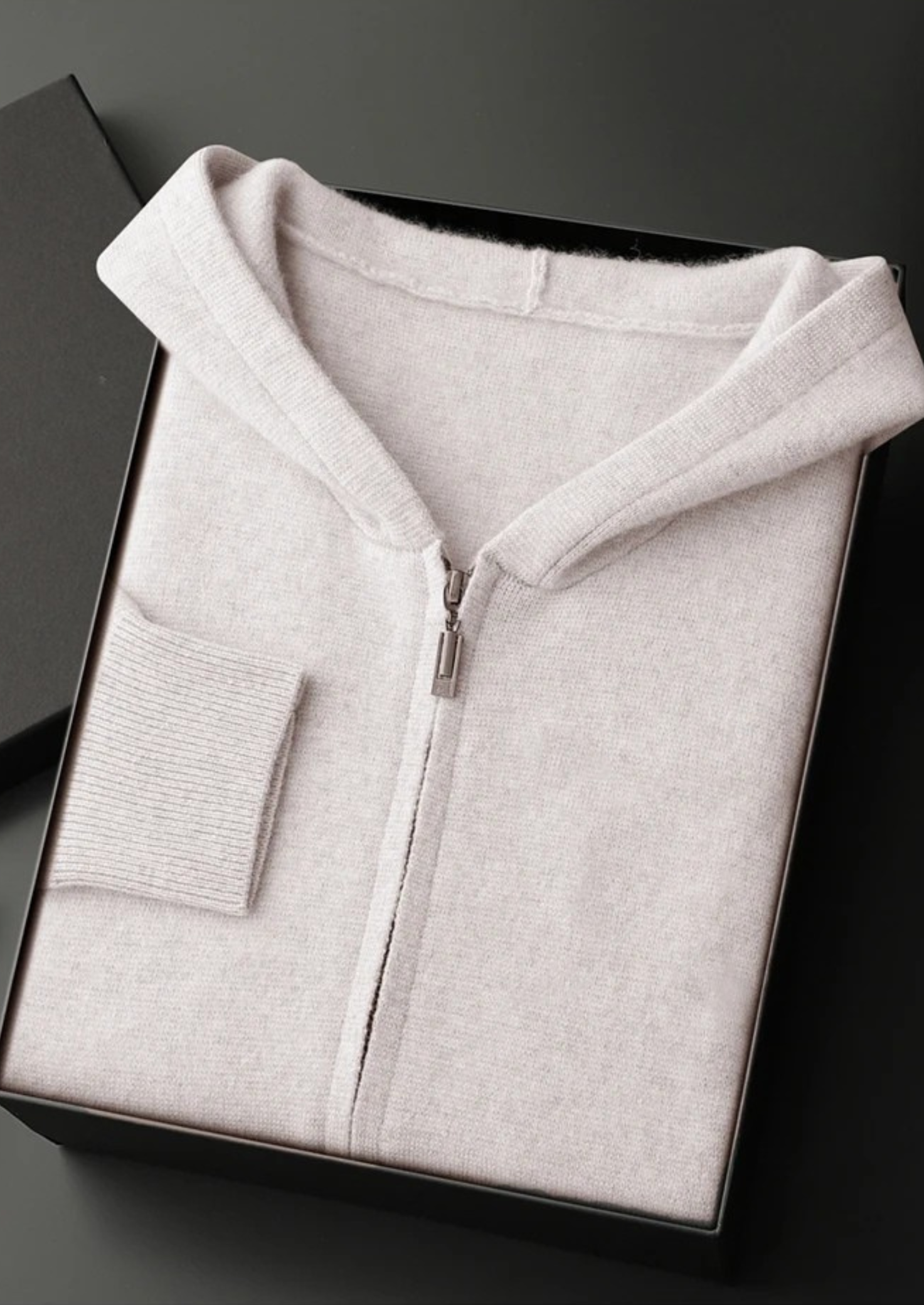House of Whitmore | Hooded Zip-Up Knit Sweater
