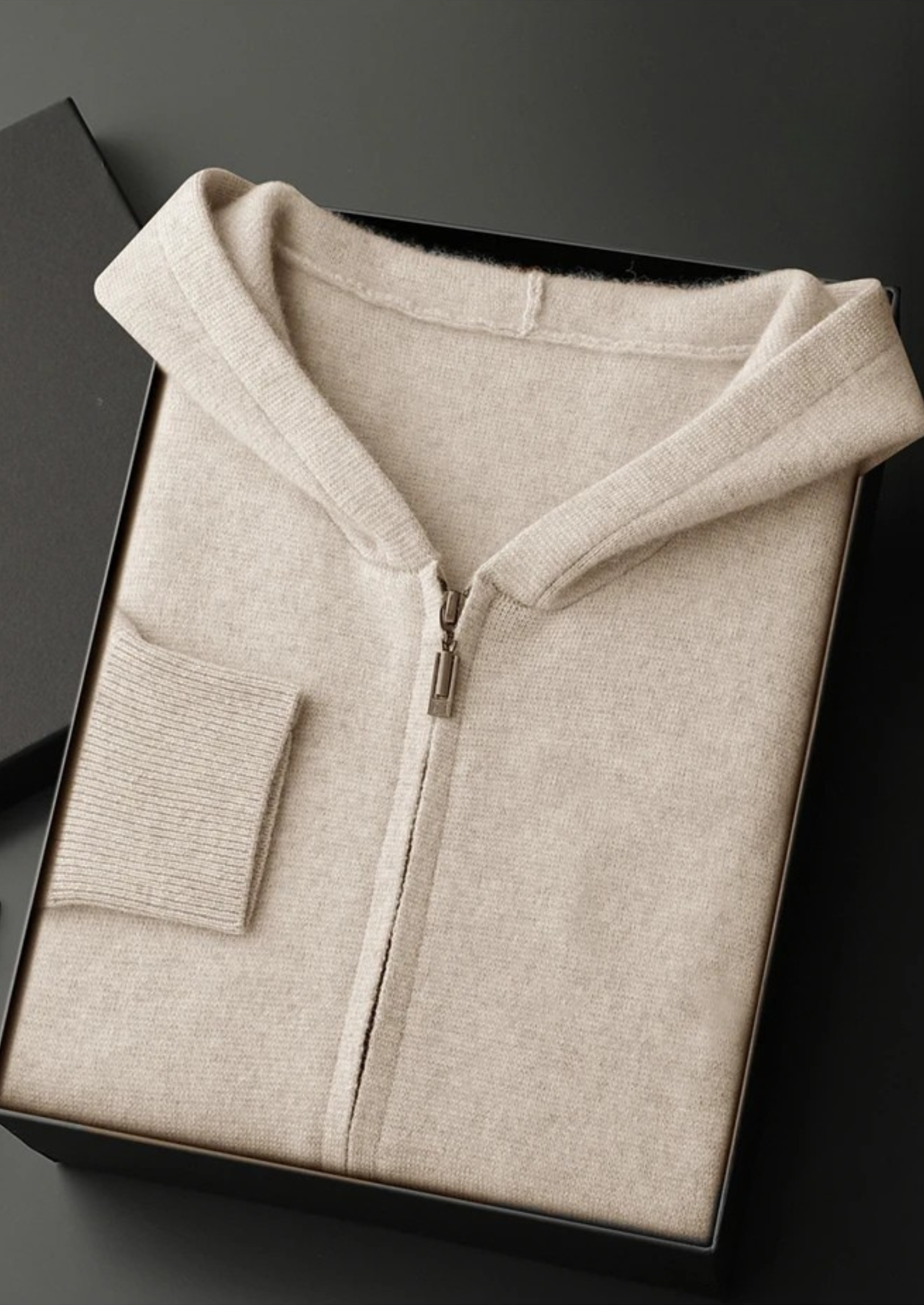 House of Whitmore | Hooded Zip-Up Knit Sweater