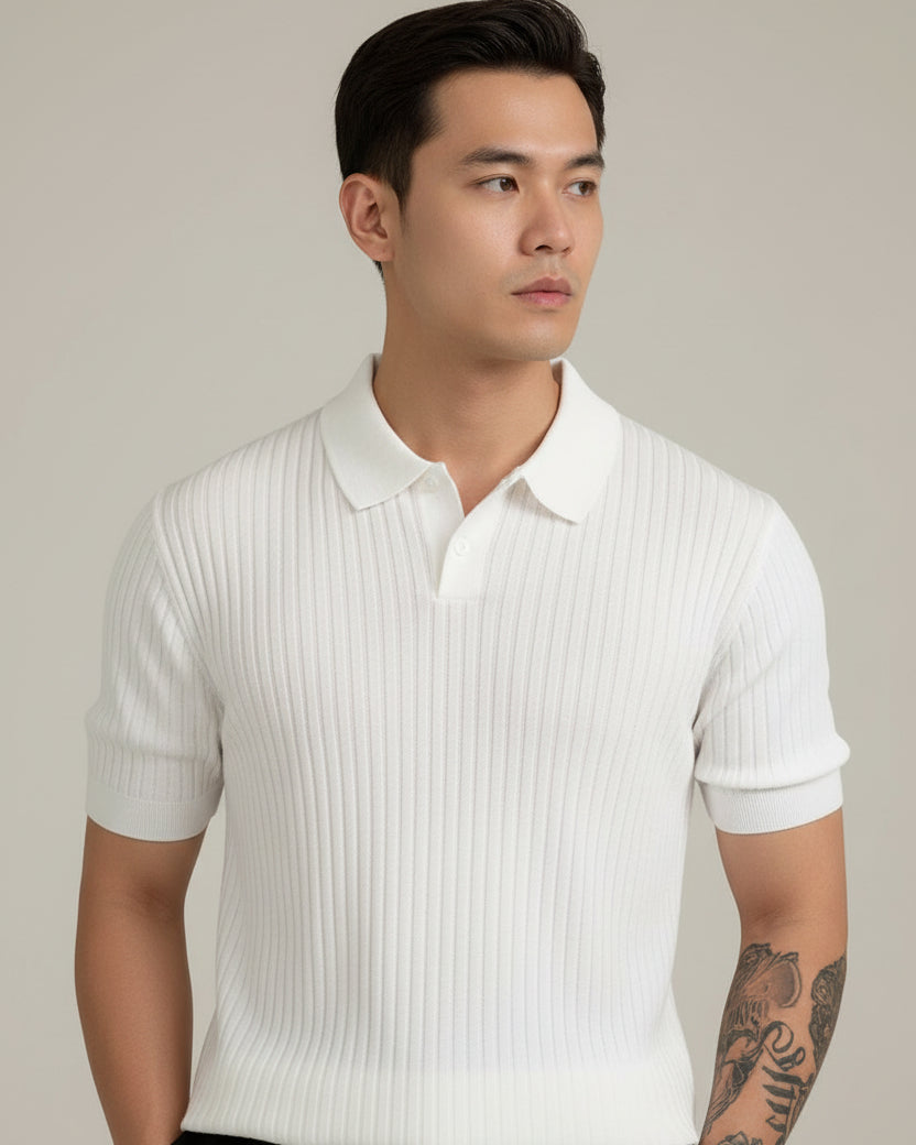 House of Whitmore | Cotton-Blend V-Neck Polo
