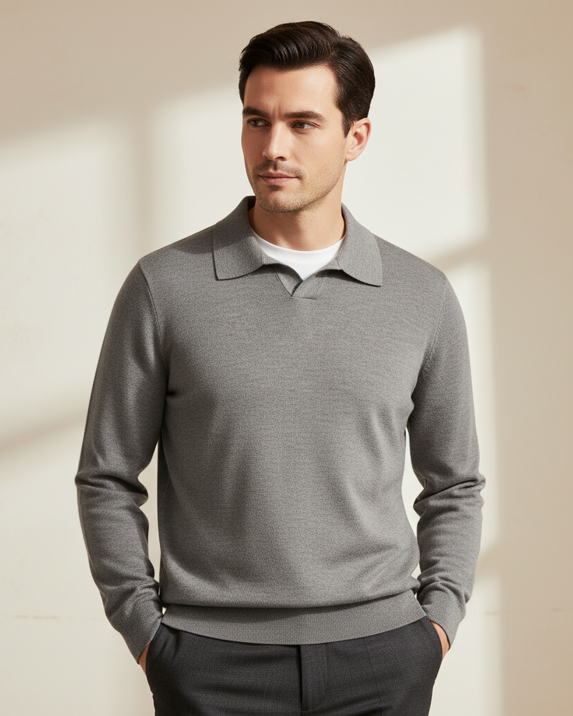 House of Whitmore │ Open-Collar Knit Jumper