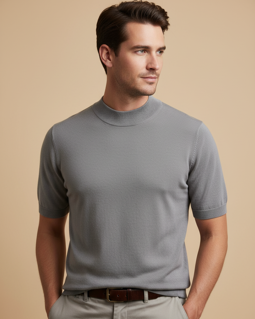 House of Whitmore | Short-Sleeve Mock Neck Knit